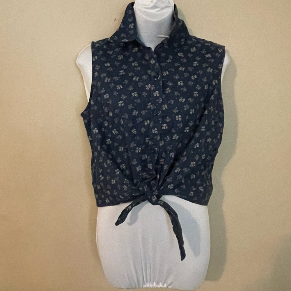 Floral Halter Tie front crop top